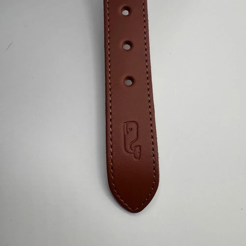 Vineyard Vines Pickleball Canvas Mens 32 Belt Nautical Navy Italian Leather Trim